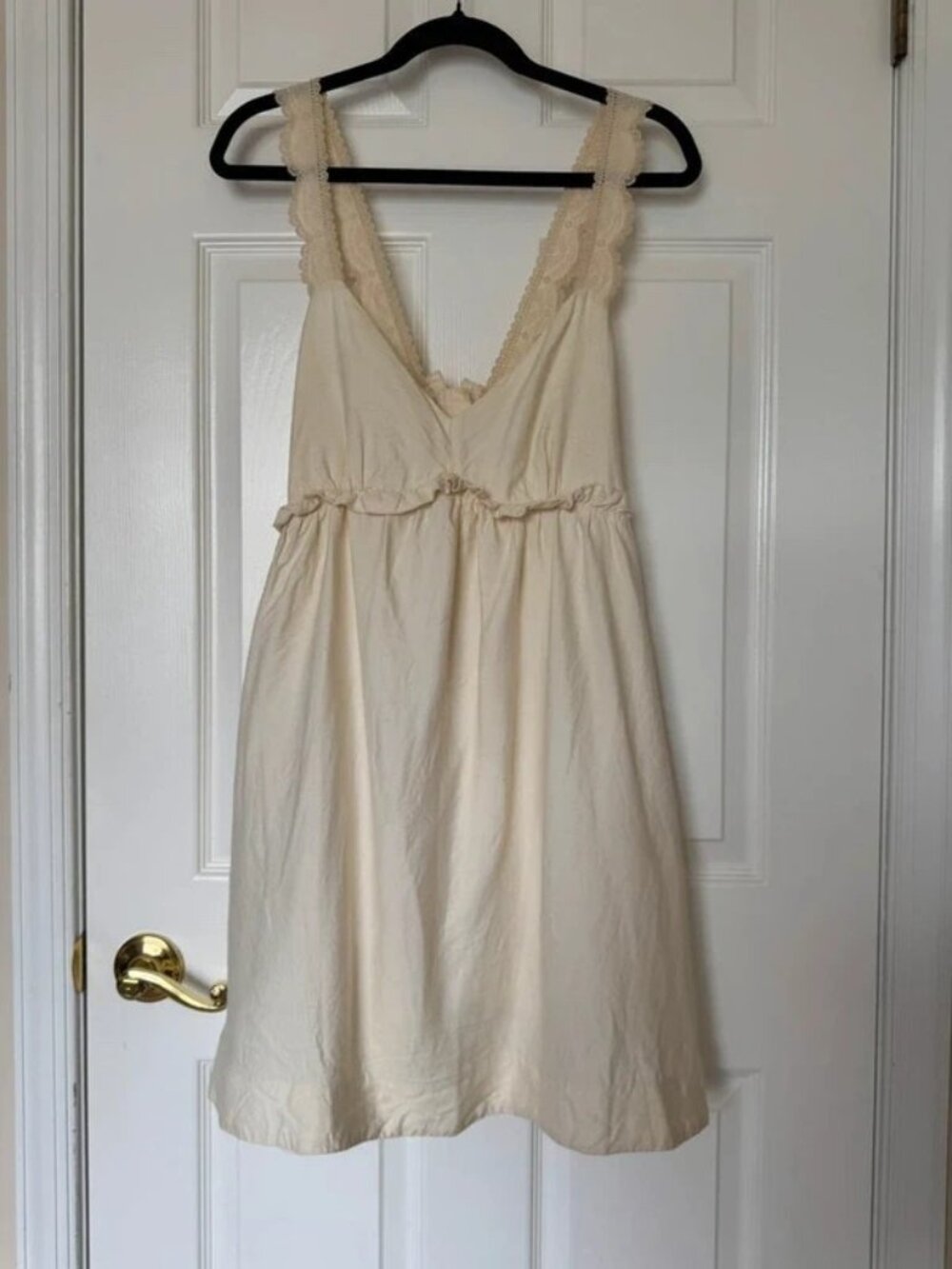 Sezane Cleopatre Mini Dress in Cream, Size US 8